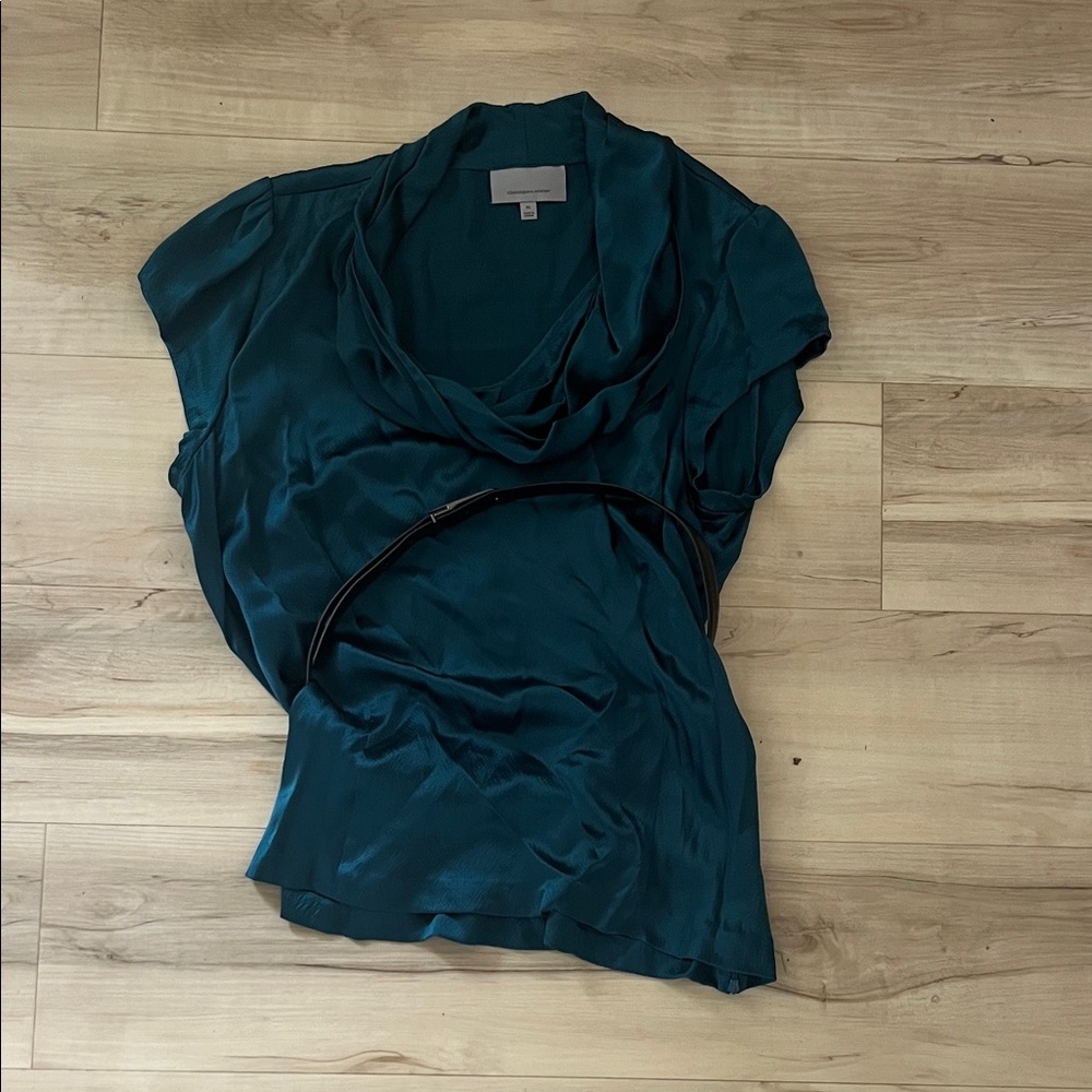 Classiques Entier Teal Drape Neck Blouse